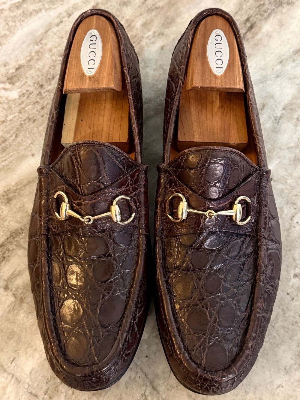 GUCCI CROCODILE LOAFERS BROWN HORSEBIT 1953 11.5/12US $4000 ALLIGATOR